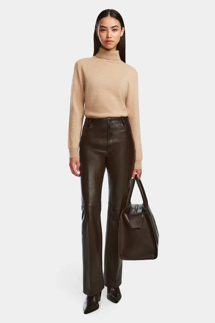 CARISSA FLARE LEATHER PANTS