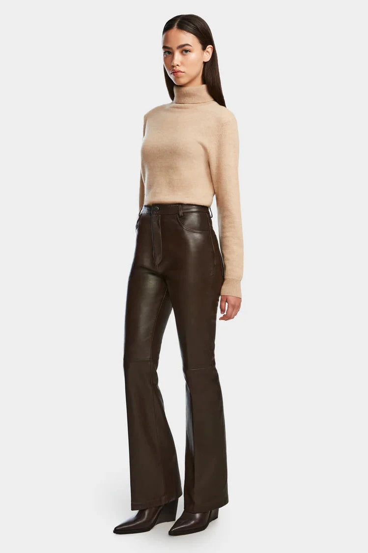 CARISSA FLARE LEATHER PANTS