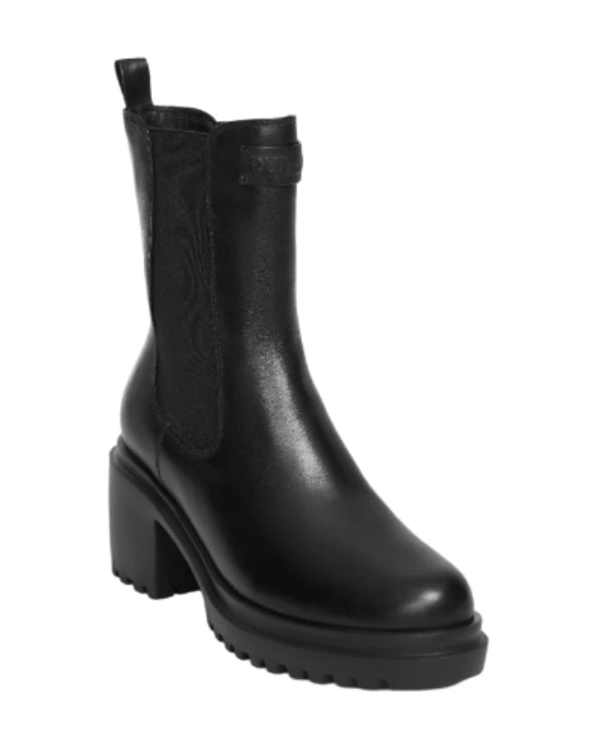 CONSTANCE CHELSEA LEATHER BLOCK HEEL BOOTS